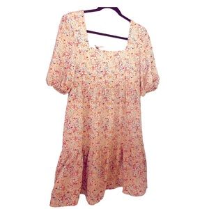 NWOT BCBGeneration Puff Sleeve Tie on Back Mini Dress Size M